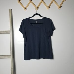 MAX STUDIO WOMEN'S BLUE POCKET TEE SIZE XL